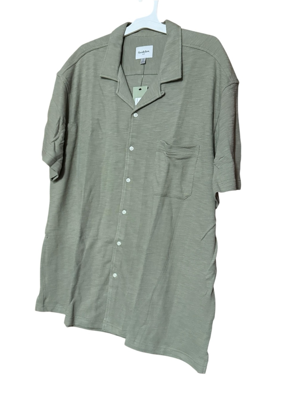 Goodfellow & Co XXL Tall Knit Camp Shirt Olive Green NWT